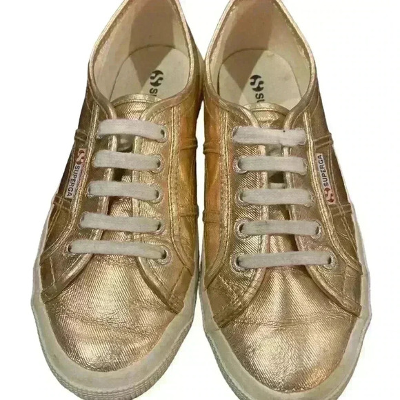Superga Gold Metallic Sneaker size 38 size 7.5 - Picture 5 of 10